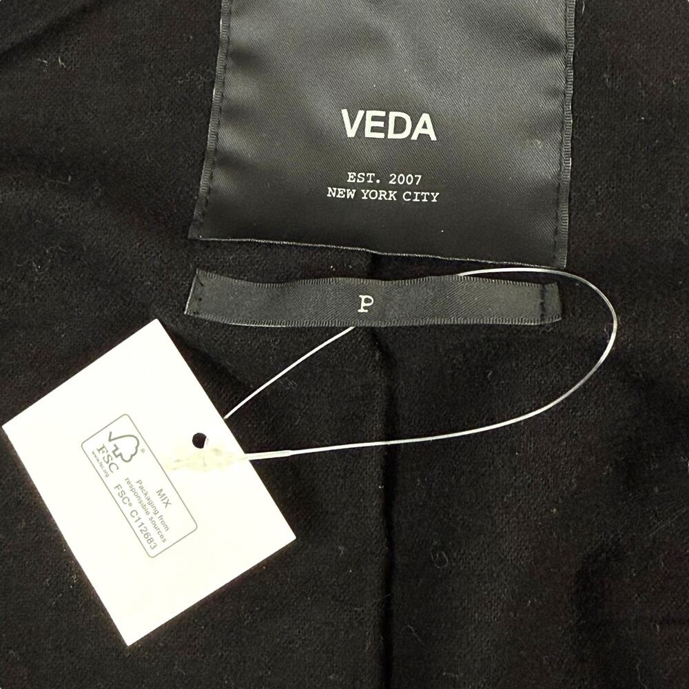 VEDA NYC metallic bronze lamb leather fitted cropped biker jacket - Picture 14 of 16